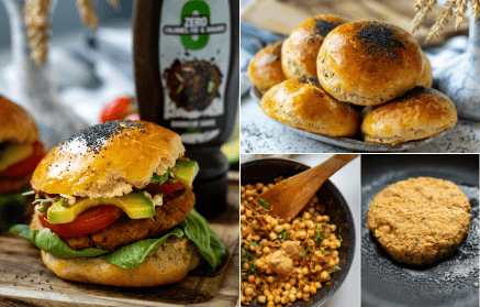 Fitness recept: vegetáriánus burger tönkölyzsemléből és csicseriborsó pogácsából