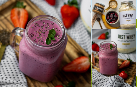 Fitness recept: frissítő fehérjés smoothie erdei gyümölccsel